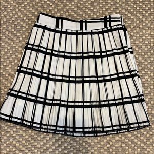 Black and cream pleated skirt